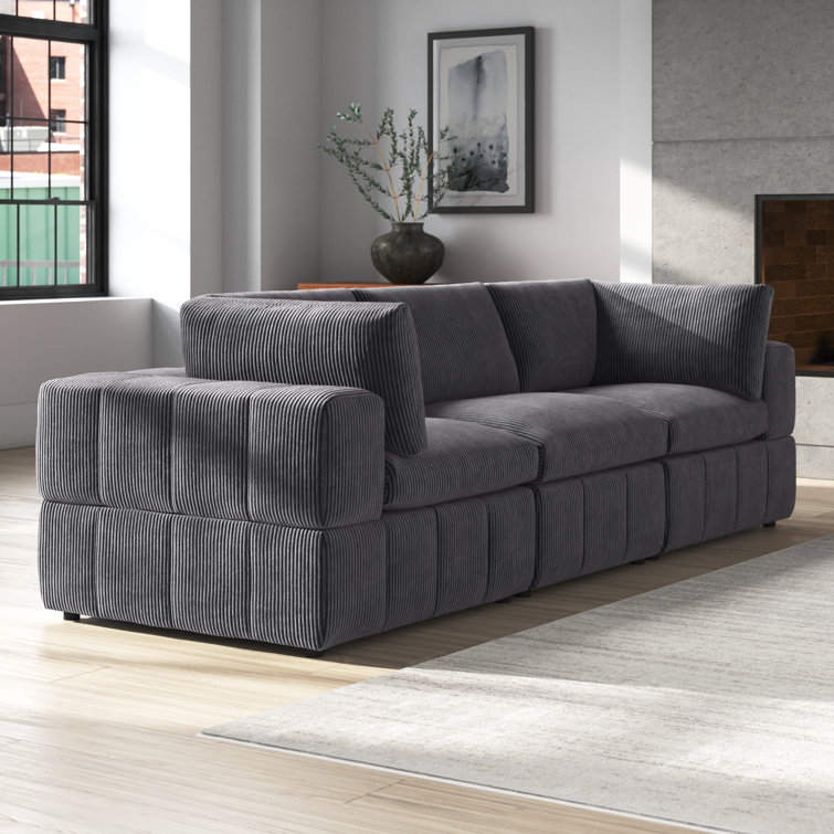 Antwand 108.5 Corduroy Sofa Wade Logan Upholstery Color Dark Green